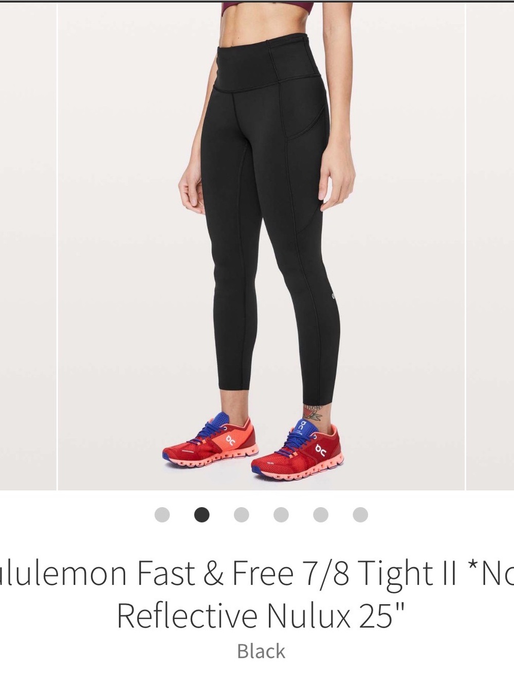 lululemon athletica Black Performance Leggings with Reflective Logo